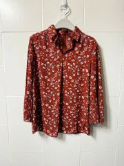 美品】（パラスパレス）花柄 半袖 ブラウス 絹 シルク Lサイズ 日本製 
