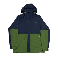L THE NORTH FACE ザノースフェイス ネイビー グリーン バイカラー ウィンドブレーカー ジャケット