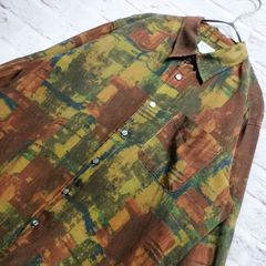 OHPEARL オパール東京 テレクラ看板開襟シャツ / グレー 柄シャツ 