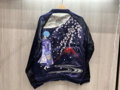 x 雅結×エヴァンゲリオン 桜 綾波レイ 初号機柄 リバーシブルスカジャンL x 雅結×エヴァンゲリオン 桜 綾波レイ 初号機柄 リバーシブル