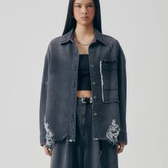 新品タグ付き✨FETICO/STUDIOUS ROSE デニムジャケット 黒36 - メルカリ
