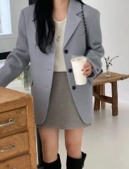 アルパカ80%ウール20% ヘリンボーン柄 ロングコート - メルカリ