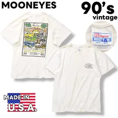 90sヴィンテージ USA製 1998年 12th MOONEYES Street Car Nationals ムーンアイズ ストリート カー ナショナルズ ヘインズ製 半袖 Tシャツ L ホワイト メンズ 車 バックプリントのサムネイル