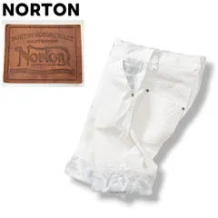 【定番】 ノートン NORTON 七分丈 ストレッチ チノ パンツ チノパン ジップアップ 刺繍 ロゴ デザイン XXL ホワイト ストリート ブリティッシュ バイカー カジュアル ウェア メンズのサムネイル