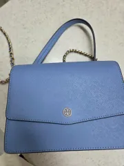 トリーバーチ スカイブルー チェーンショルダーバッグ