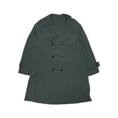 Niko and ニコアンド DARK GREEN ダブル ボタン トレンチ コート