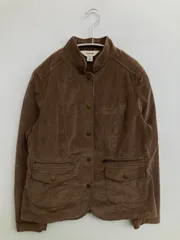 L.L.Bean エルエルビーン ブルゾン XS ブラウン コットン コーデュロイ 無地 ミドル丈 フードなし ボタン留め