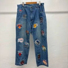 ✓90s NBA 公式 UNK ビッグワッペン デニムパンツ W38 - メルカリ