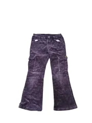 (日本) キッズ パープル コーデュロイ ストレッチ パンツ 120