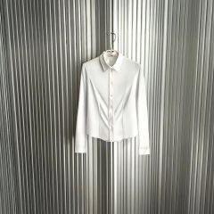 美品・23SS】プラダ 三角ロゴ オープンカラー半袖シャツ IC確認済み 白