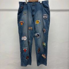 NBA デニムパンツ 総柄刺繍 40インチ - メルカリ