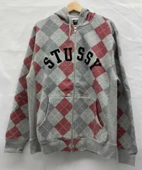 STUSSY ステューシー　パーカー　フルジップ　刺繍デザイン　裏起毛　サイズXL ストリート