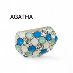 【19号】AGATHA リング メタル カラーストーン シルバー
