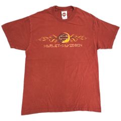 00年代 USA製 HARLEY DAVIDSON ハーレーダビッドソン 半袖Ｔシャツ モーターサイクル レッド(メンズ M)中古 古着 Y0317