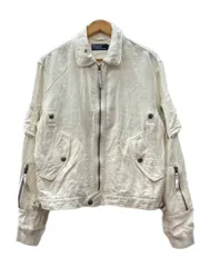 ラルフローレン RalphLauren POLO Linen Flight Jacket リネン フライト ジャケット ジップアップ アウター 薄手 白 ジャケット 無地 ホワイト Lサイズ 104MT-3095のサムネイル