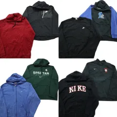 古着卸 まとめ ナイキ スウェット 8枚セット ( メンズ XL ) ジップパーカー ハーフジップ スウォッシュロゴ アーチロゴ  中古 古着 NE4237