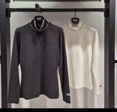 MIRROR9 ノースリーブミニワンピース ゴルフウェア ロゴプリント 黒白