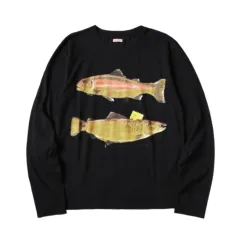 KAPITAL キャピタル 20 ジャージ クルー ロング Tシャツ 2 トラウト パッキッシュ レインボー ブラックのサムネイル