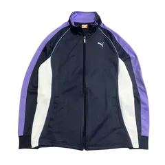 PUMA プーマ トラックジャケット ジャージ ネイビー パープル 切替 メンズM レディース 古着 スポーツMIX Y2K ストリート