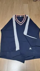 le coq sportif ネイビ Vネック 長袖 Tシャツ 85