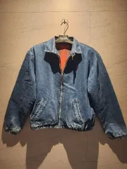 90s ポロ ラルフローレン デニム ブルゾン ジャケット (タータンチェック 裏地 / クロップドフィット)