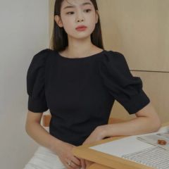 FOXEY フォクシー パフスリーブ 半袖トップス ブラック 38 日本製