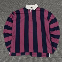 オールドギャップ☆太ボーダーラガーシャツ 90s 古着 ゆるだぼ 希少 90s】OLD GAP オールドギャップ ラガーシャツ 太ボーダー 紫 黒 L