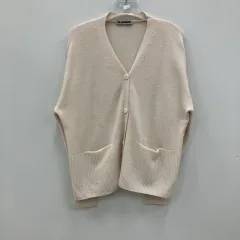 ジル・サンダー アイボリー Vネック カーディガン