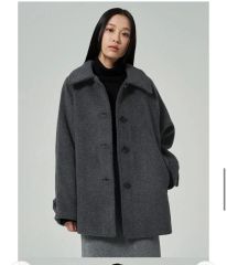 アルパカ80%ウール20% ヘリンボーン柄 ロングコート - メルカリ