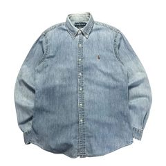ポロカントリー シャンブレーシャツ ポニー刺繡 サイズM 着用感Lぐらい