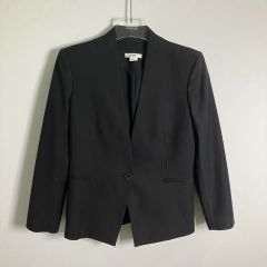 ベイジ ノーカラージャケット スーツ セットアップ 日本製 黒 2 - メルカリ