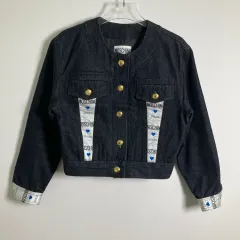 MOSCHINO モスキーノ ブラック デニム クロップド ジャケットのサムネイル