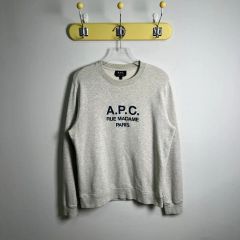 A.P.C. アーペーセー ビッグロゴ刺繍 クルーネック スウェット 薄手 