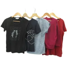 スタジオ ピッコーネ など まとめ5点セット カットソー Tシャツ ニット  L  春夏 赤 レッド 水色 黒 ブラック 紺 ネイビー ベリーピンク 半袖 長袖 ラウンドネック /NP ■SET