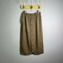 あられ様専用】45R 現行 厚手麻 ラップ風ロングスカート リネン100