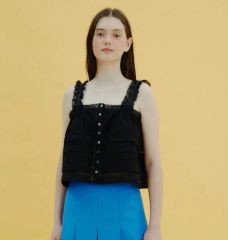 SENEE front hook gathered tops ブラック - メルカリ