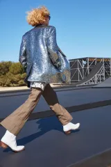 NCT 着用 セリーヌ 22ss チェック フレア パンツのサムネイル