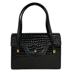 JRA認定】シャイニングクロコダイル ハンドバッグ 黒 ロペ様専用