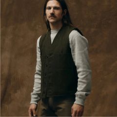 美品USA製 FILSONモールスキンベスト 2枚セット 黒キャメル 36 M