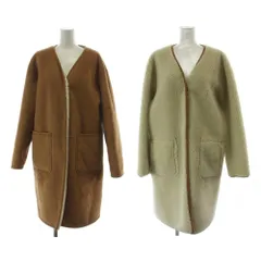 アーバンリサーチ サニーレーベル URBAN RESEARCH Sonny Label ノーカラーコート F アイボリー キャメル 長袖 リバーシブル ボア スウェード /GG ■ECB004のサムネイル