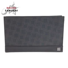 美品 Dunhill ダンヒル ダークブラウン ガンメタ金具 PVC/レザー セカンドバッグ クラッチバッグ メンズ 600279【中古】