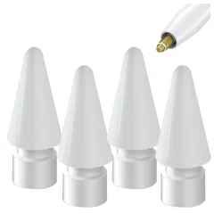 4個Apple用鉛筆チップApple Pencil 1/2/Pro世代用,高感度アップグレードメタルアップルペンシルペン先 精密コントロールチップiPad Pencil用