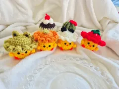ハンドメイド 編み ひよこ キーホルダー