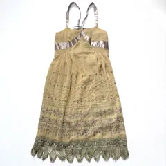 Jines ジネス キャミワンピース 刺繍 レース 切り替え 38 Mのサムネイル
