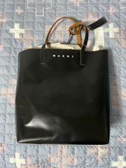 美品】MARNI トートバッグ ブラック トライベッカ オープンショッパー