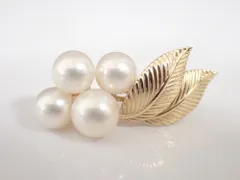 ○✨美品　MIKIMOTOミキモト ブローチK14 ミキモト MIKIMOTO ミキモト K14 14金イエローゴールド アコヤパール