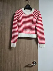 レッドストライプ ニット