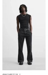 ZARA フレアフィットデニムパンツ - メルカリ