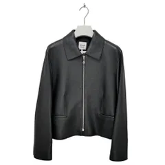 【名東】エルメス ブルゾン レザー ブラック 黒 40サイズ レーヨン 絹 アパレル 服のサムネイル