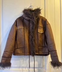 美品 haruf N2B レザー フライトジャケット ライダース 山羊革 A-2